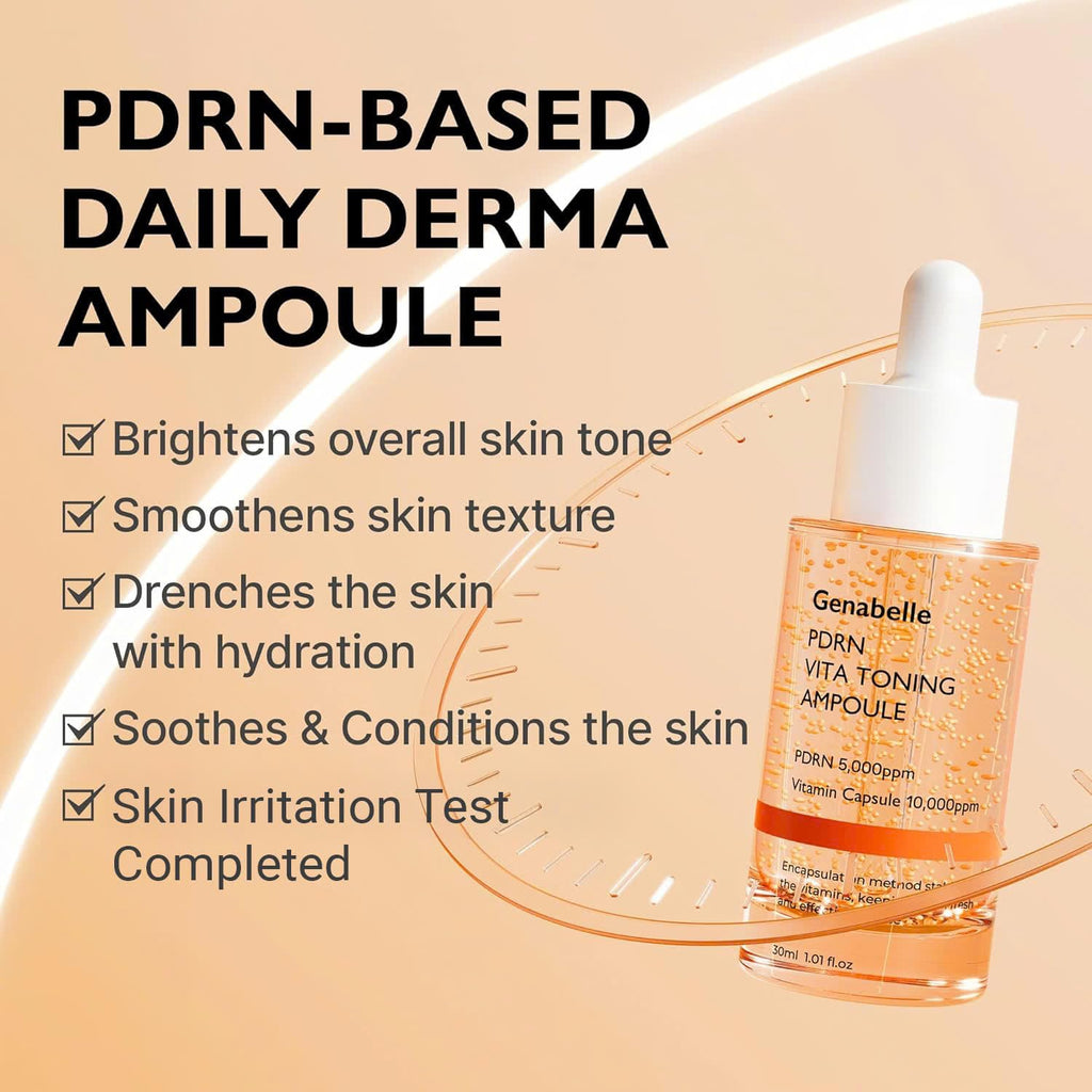 Genabelle PDRN Vita Toning Ampoule – Lightweight Glass Skin & Toning Serum