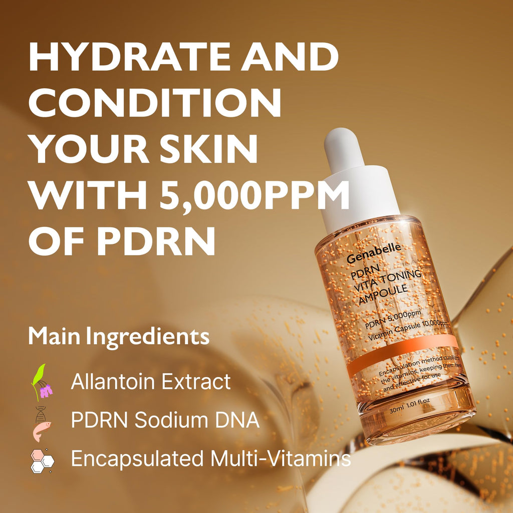 Genabelle PDRN Vita Toning Ampoule – Lightweight Glass Skin & Toning Serum