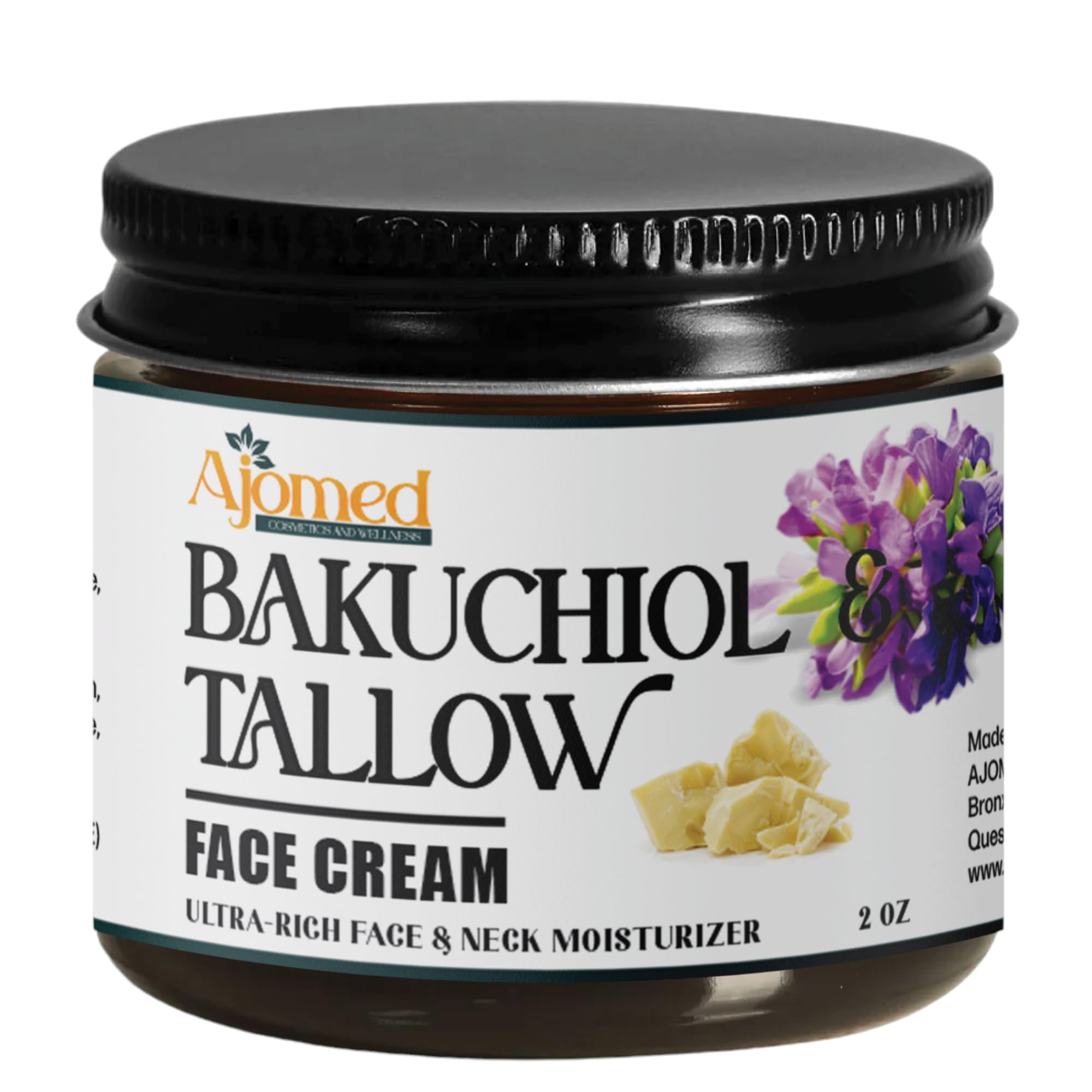 Generic Beef Tallow Face Cream with 2% Bakuchiol Oil – Handmade, Non-Greasy Anti-Aging Moisturizer