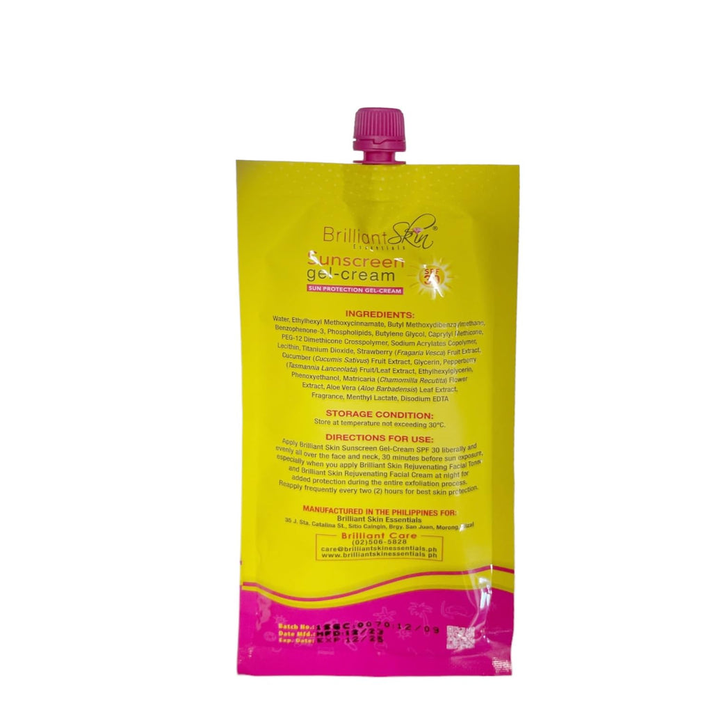Generic 2 Sachets Brilliant Skin Essentials Sunscreen Gel-Cream SPF 30, 50g