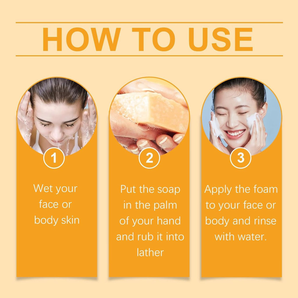 Generic Lemon Turmeric Kojic Soap 3-Piece Set with Bubble Nets