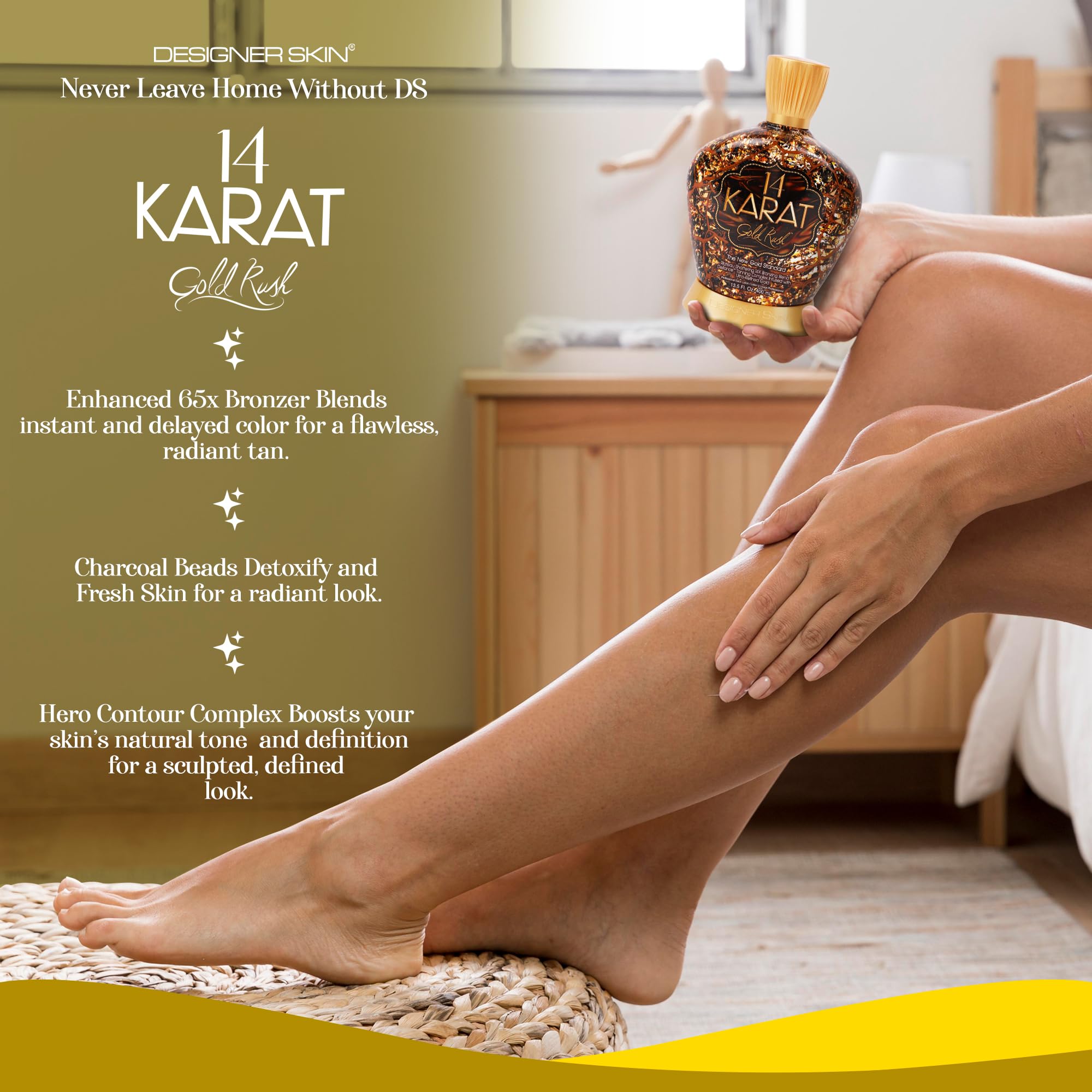 Designer Skin 14 Karat Gold Rush Bronzing Lotion – 13.5 fl oz | Deep, Long-Lasting Bronze
