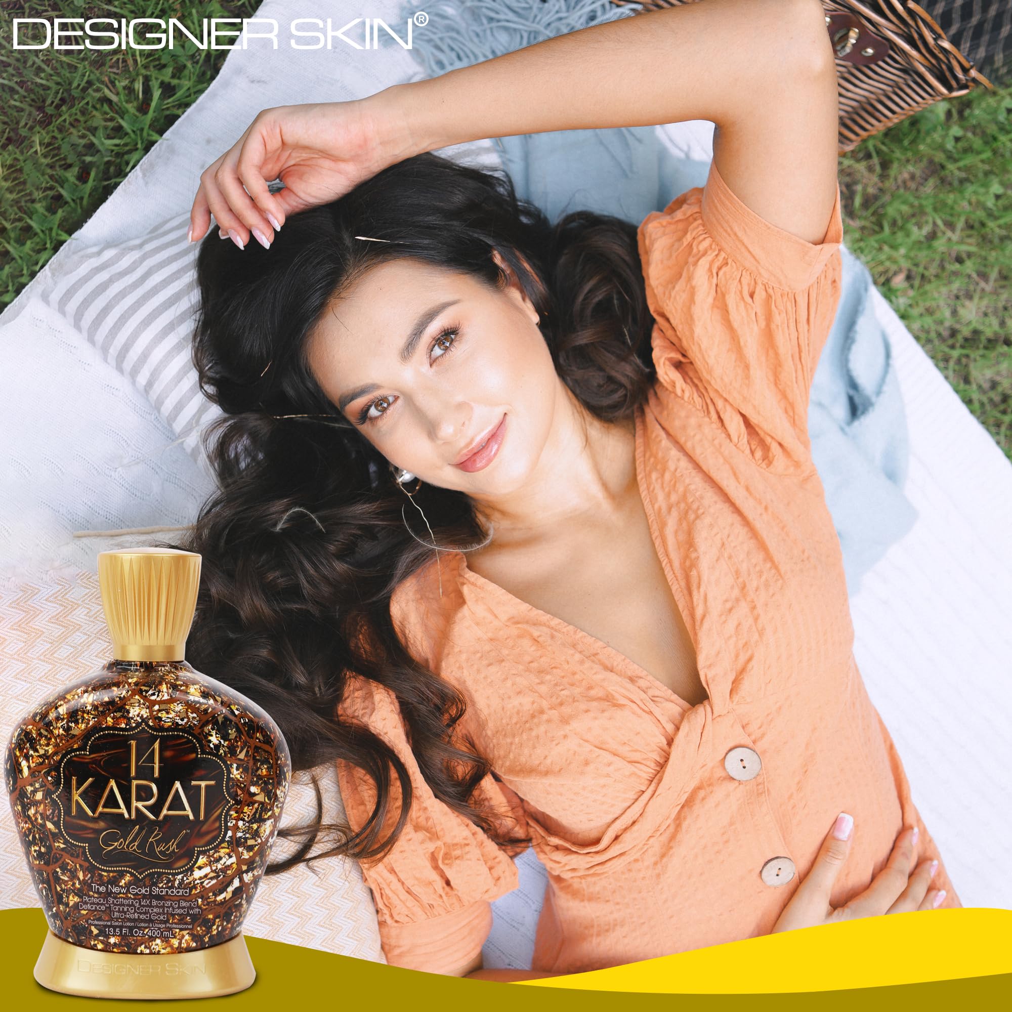 Designer Skin 14 Karat Gold Rush Bronzing Lotion – 13.5 fl oz | Deep, Long-Lasting Bronze