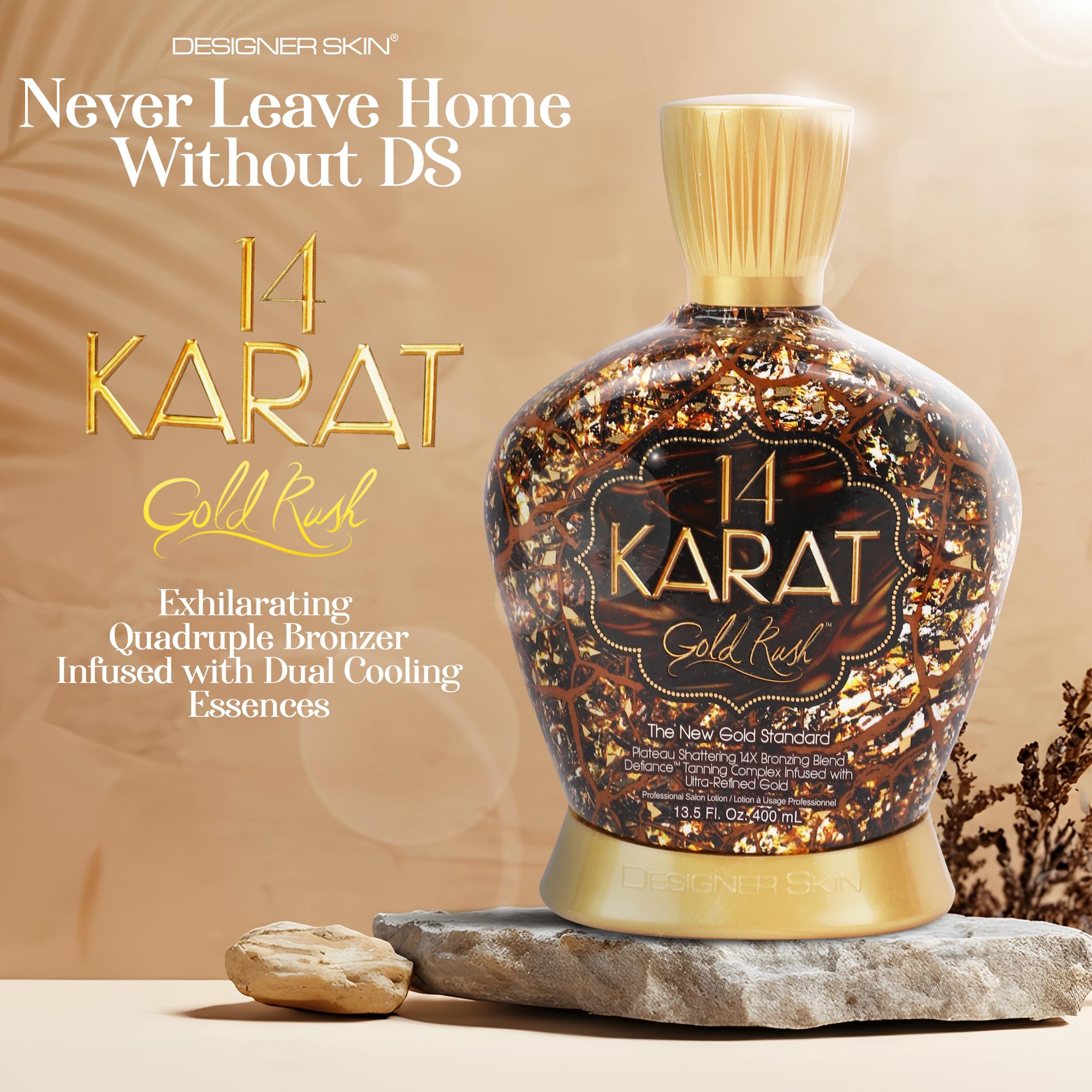 Designer Skin 14 Karat Gold Rush Bronzing Lotion – 13.5 fl oz | Deep, Long-Lasting Bronze