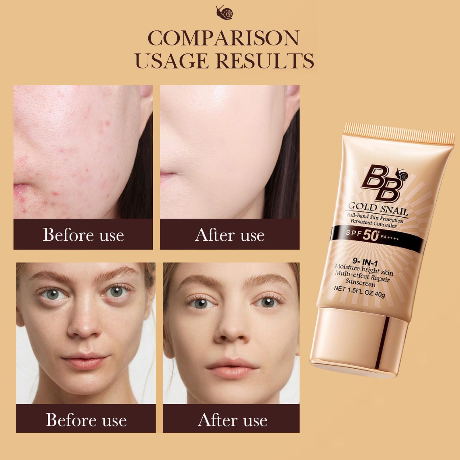 Generic Korean BB Cream SPF50+ 9-in-1 Waterproof Foundation | Lightweight, Long-Lasting Coverage