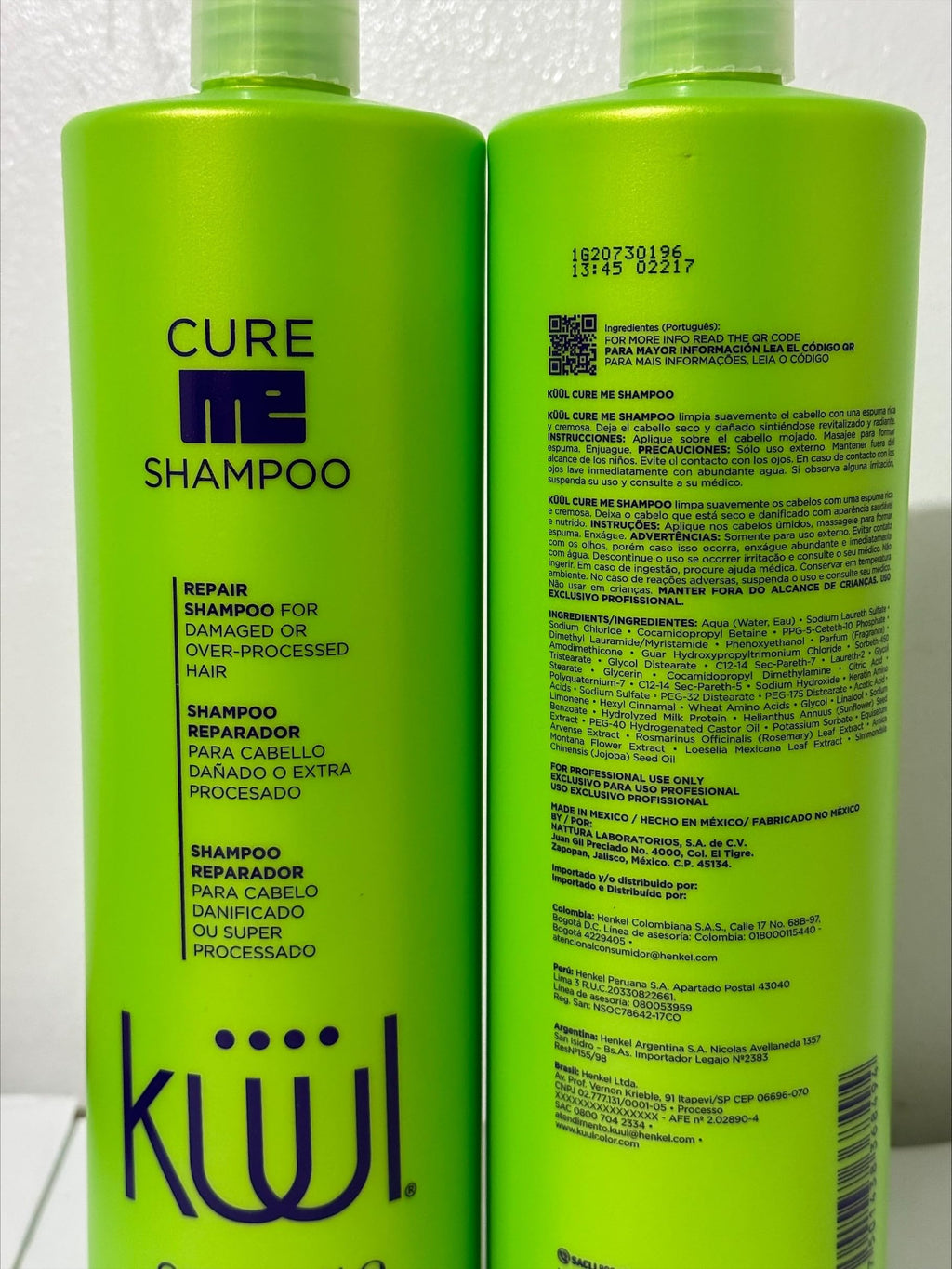 Kuul Cure Me Shampoo 33.8 oz – Hair Repair & Prolonged Hydration | 1 Liter