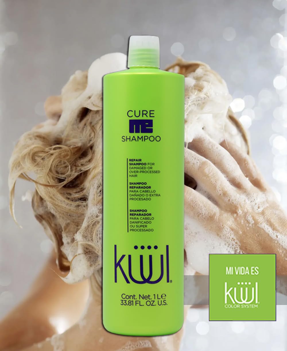 Kuul Cure Me Shampoo 33.8 oz – Hair Repair & Prolonged Hydration | 1 Liter
