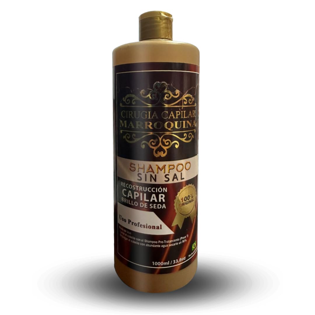 Generic Marroquina Sulfate-Free Shampoo – 33.8 oz | Cleansing & Hair Reconstructor | Shine & Smoothness | Professional Use | 100% Original | Chocolate