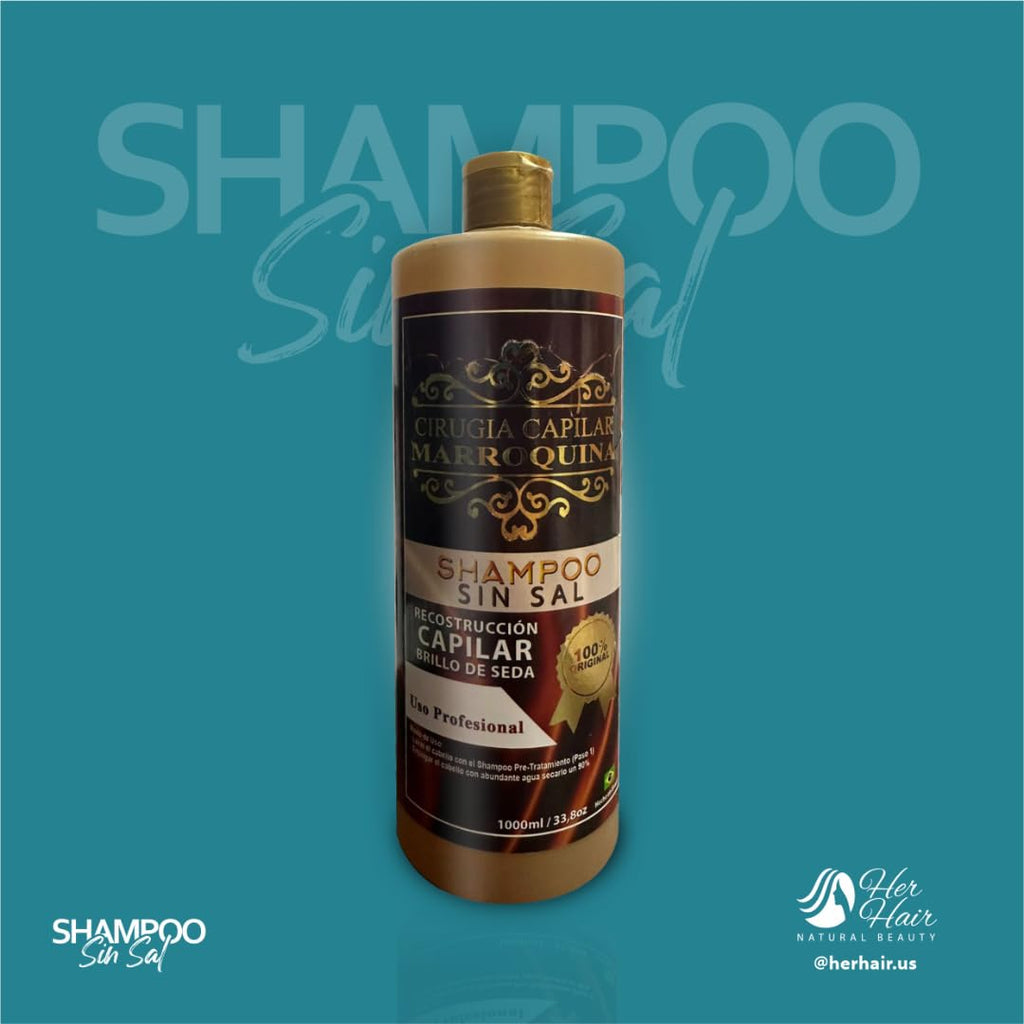 Generic Marroquina Sulfate-Free Shampoo – 33.8 oz | Cleansing & Hair Reconstructor | Shine & Smoothness | Professional Use | 100% Original | Chocolate