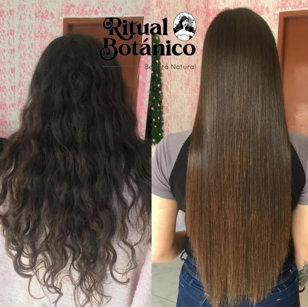 أصل نباتي كيراتين عضوي 250 مل – 12 زيتاً طبيعياً، لتنعيم نباتي | يشمل فرشاة ومصلين عضويين