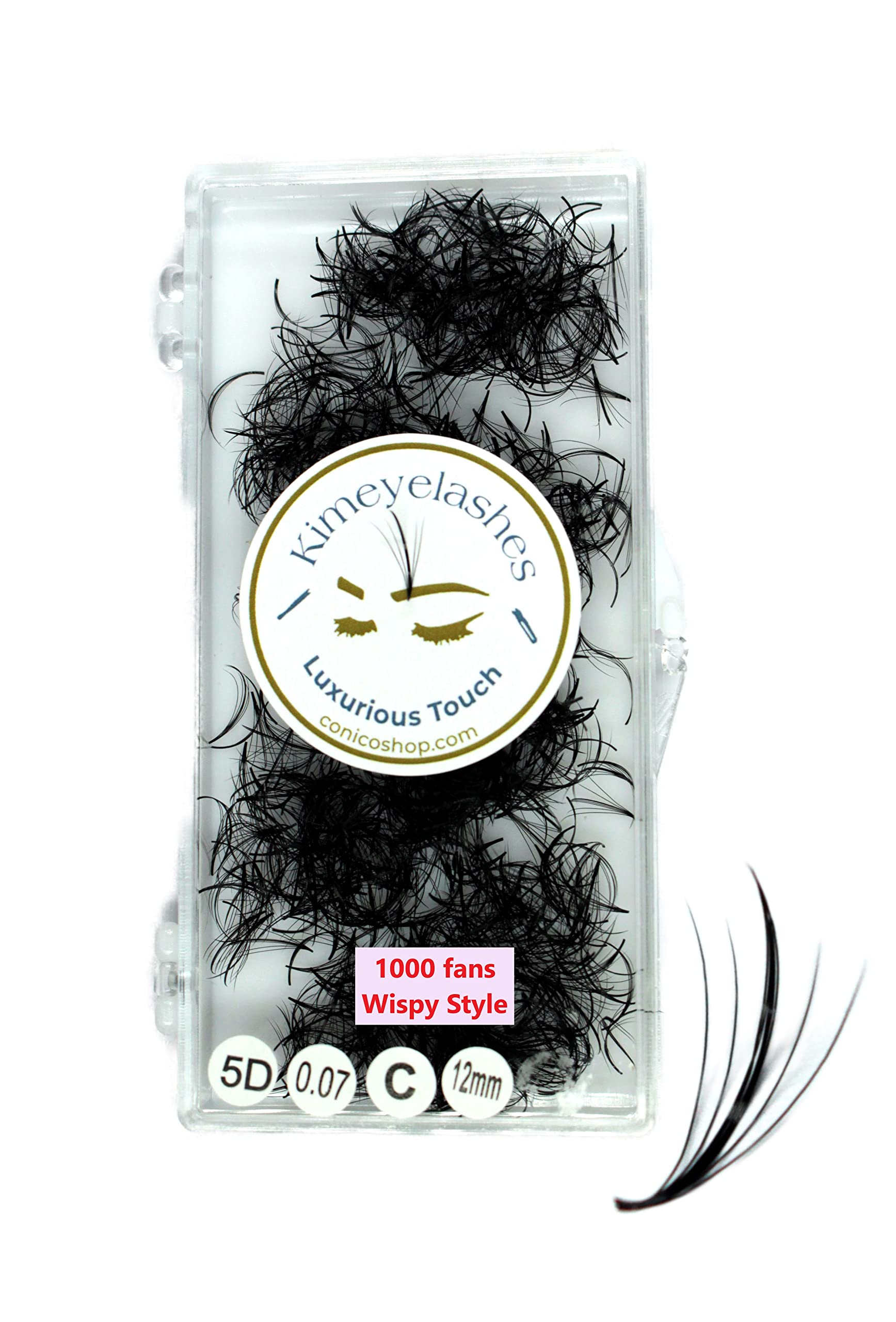 Generic Premade Wispy Fans Spikes 5D/7D Pro Lash Extensions - D Curl, 9–16mm