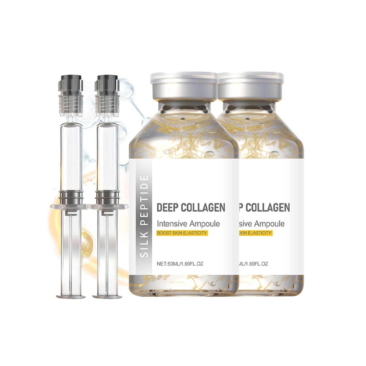 Silk Peptide Intensive Lifting Ampoule – Korean Anti-Aging Facial Essence for Tightening, Hydration, Smoothing (2x50ml)