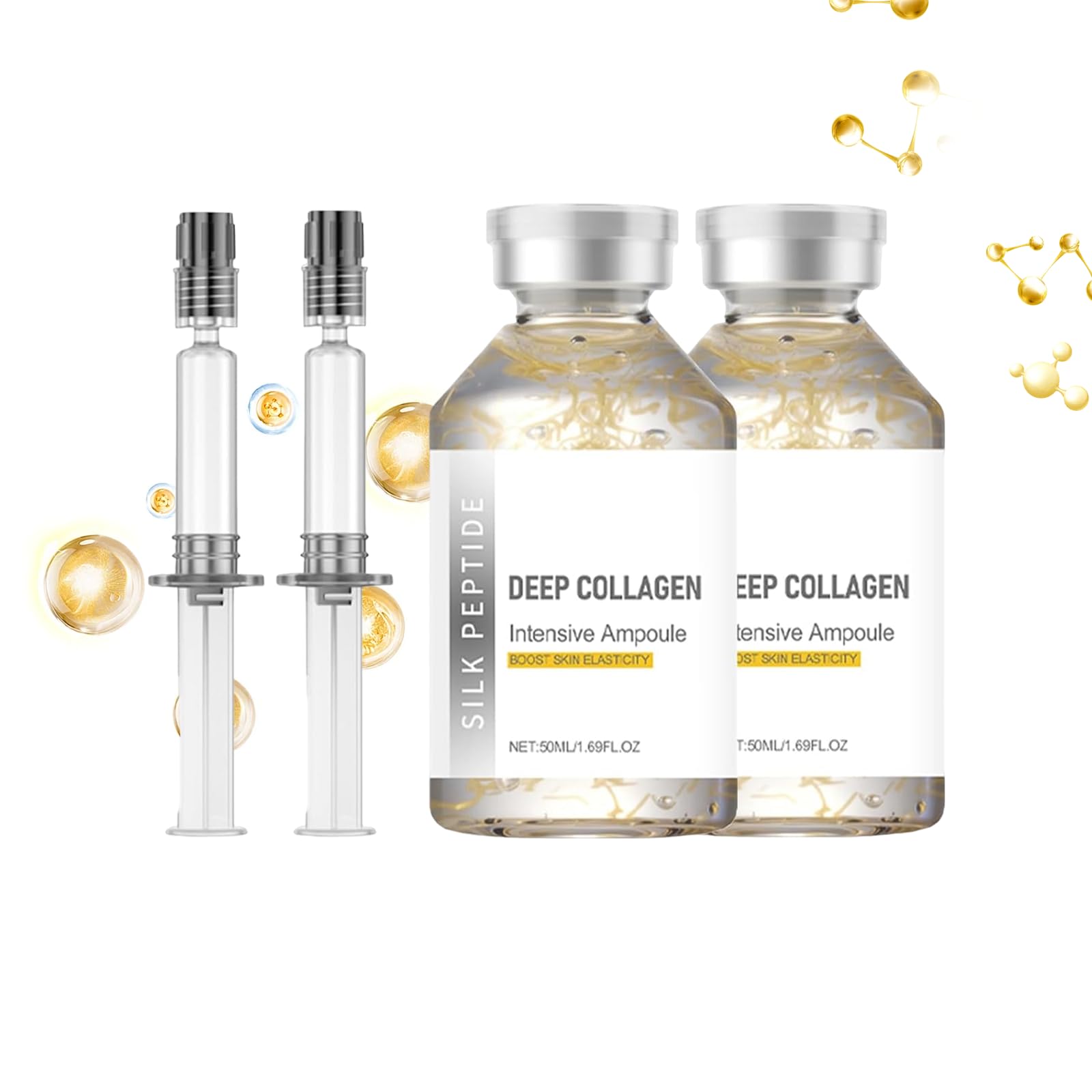 Silk Peptide Intensive Lifting Ampoule – Deep Collagen Silk Serum, Hydration & Elasticity, 2×50ml