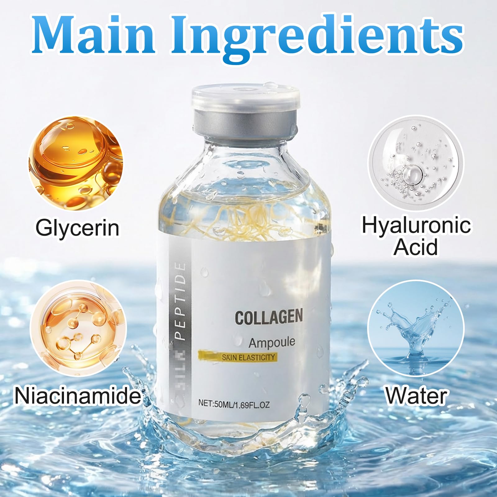 Silk Peptide Intensive Lifting Ampoule – Korean Anti-Aging Facial Essence for Tightening, Hydration, Smoothing (2x50ml)