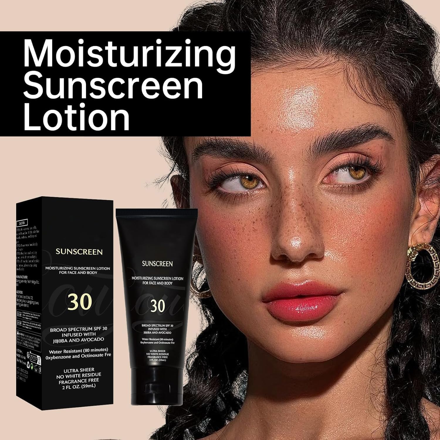 Melanin-Rich Skin SPF 30 Sunscreen | Face & Body Moisturizing Lotion (2 oz) | No White Residue