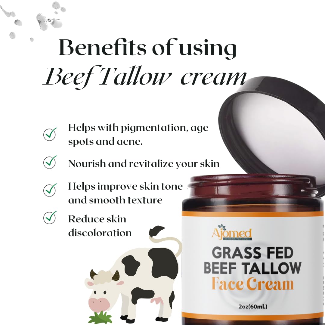 Generic Tallow Face Moisturizer Lavender Vanilla — Non-Greasy Cream for Dry & Sensitive Skin