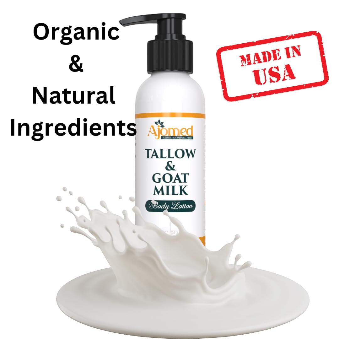 Generic Tallow & Goat Milk Body Lotion for Sensitive Skin – Organic, Unscented (8 oz)