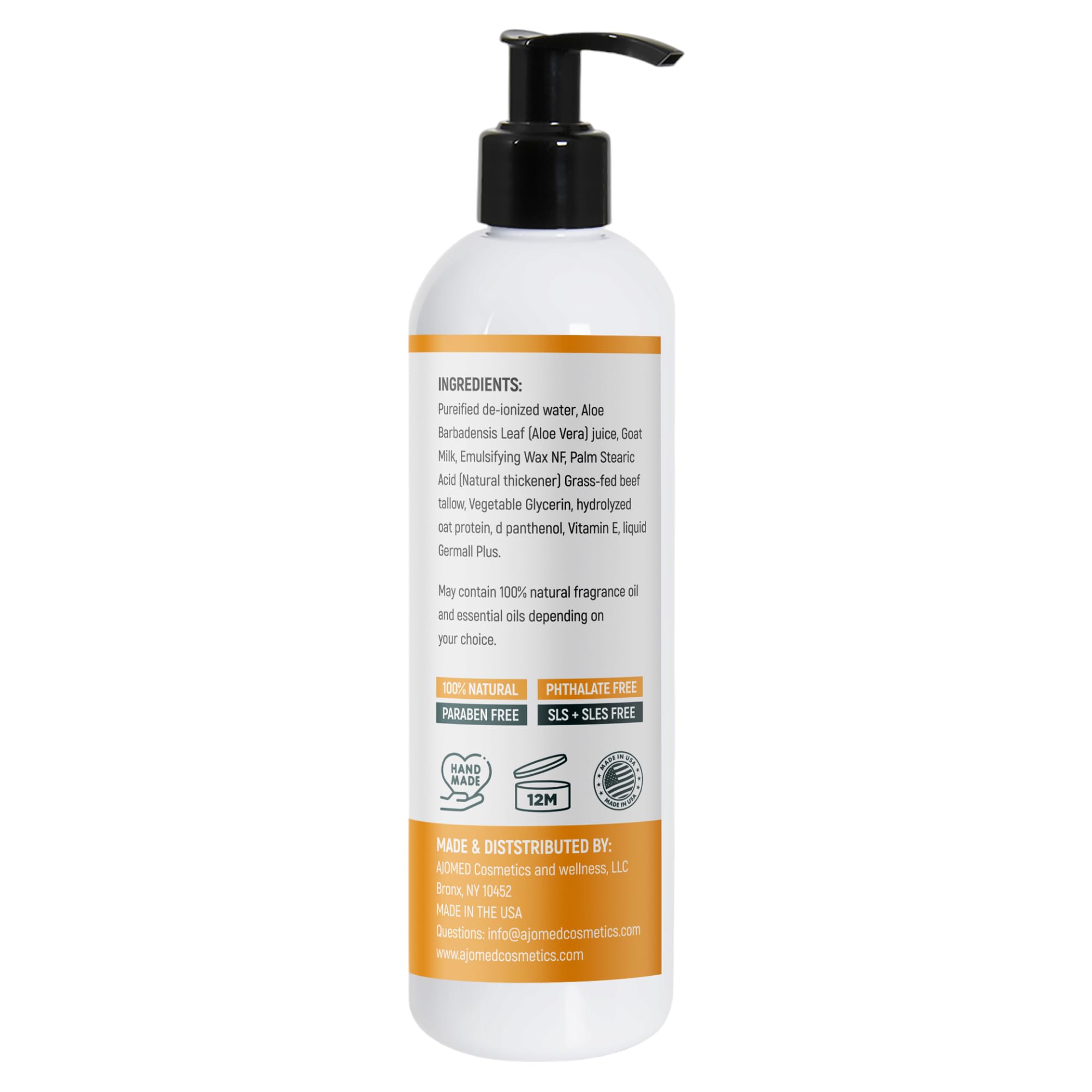 Generic Tallow & Goat Milk Body Lotion for Sensitive Skin – Organic, Unscented (8 oz)