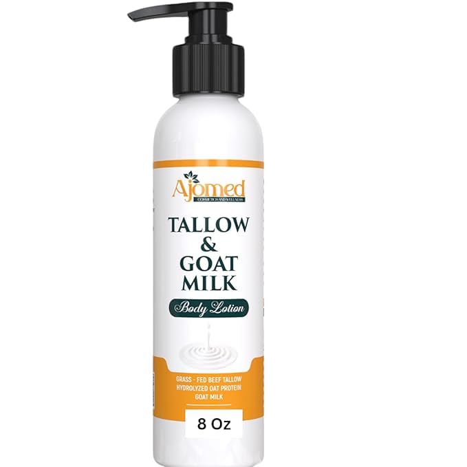 Generic Tallow & Goat Milk Body Lotion for Sensitive Skin – Organic, Unscented (8 oz)
