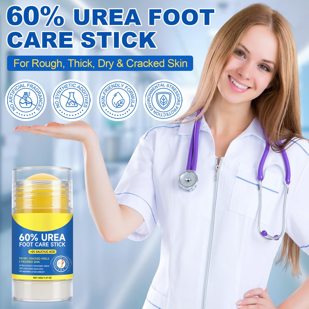 Generic Urea 60% Cream Stick with Salicylic Acid 2% | Intensive Hydration for Feet & Hands (40g)