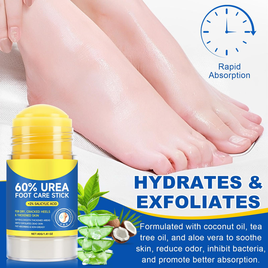 Generic Urea 60% Cream Stick with Salicylic Acid 2% | Intensive Hydration for Feet & Hands (40g)