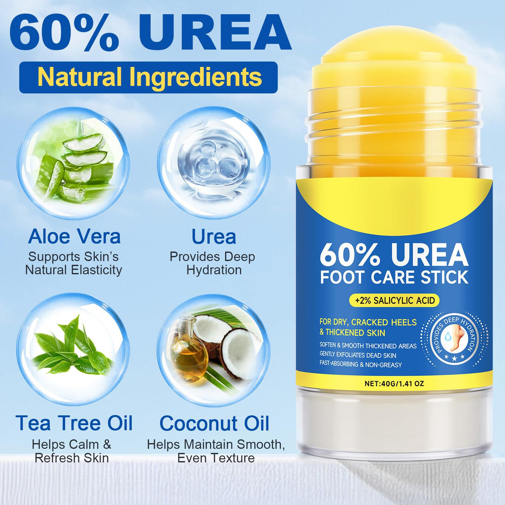 Generic Urea 60% Cream Stick with Salicylic Acid 2% | Intensive Hydration for Feet & Hands (40g)