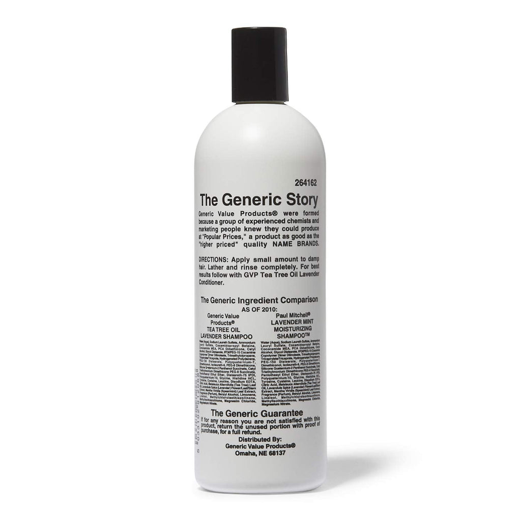 Generic Value Tea Tree Shampoo with Lavender – 16 oz, Soothes Scalp & Rich Lather