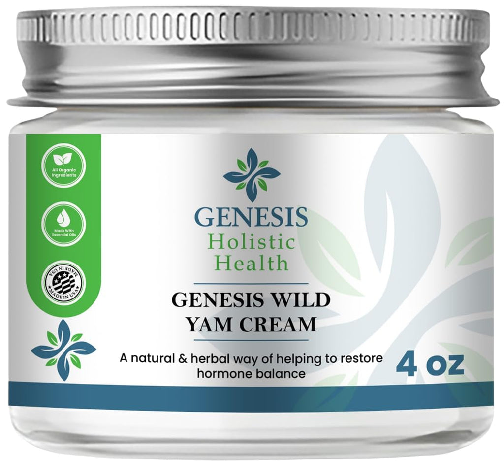 Genesis Wild Yam Root Cream | Organic Balancing Cream for Women, 4oz