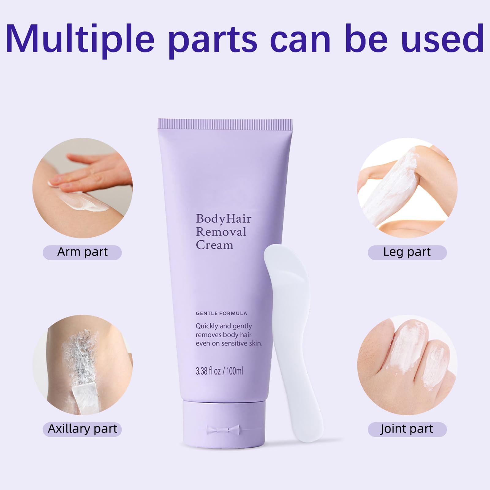 2 PCS Gentle Body Hair Removal Cream for Men & Women – Painless, Slows Hair Growth, 6.76 Fl Oz + Spatula
