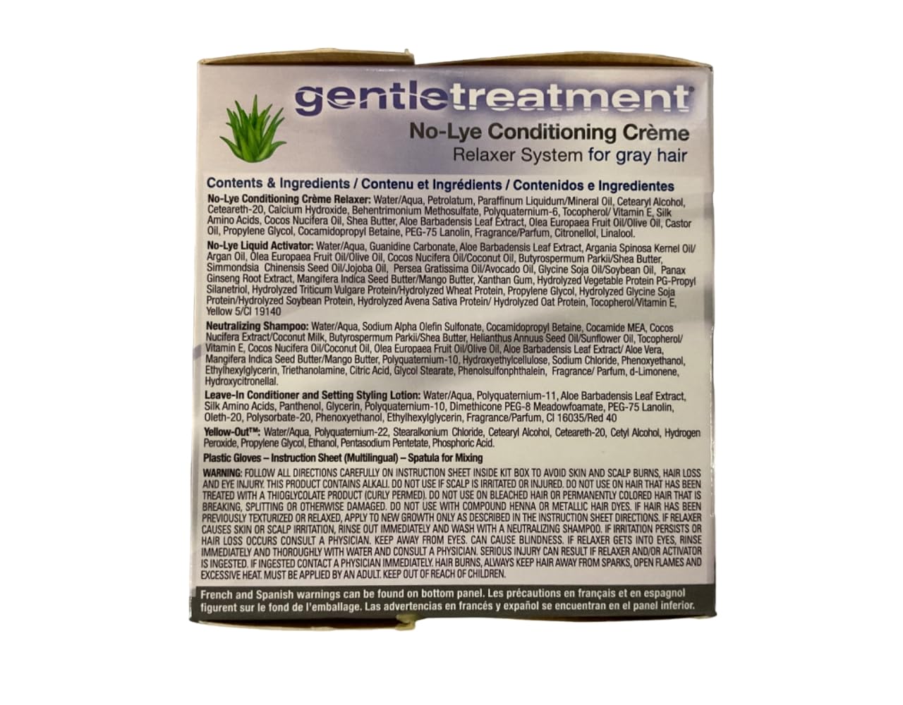 Gentle Treatment Grey No-Lye Relaxer Kit – 3-Set with Aloe Vera Gel | Gentle Treatment