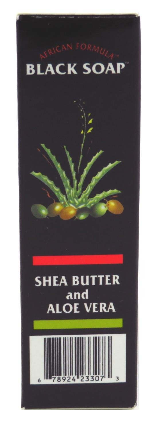 Genuine African Formula Black Soap 3.5 oz – Shea Butter & Aloe Vera, Pack of 6