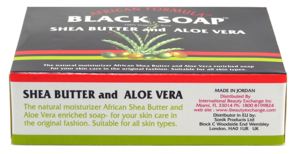 Genuine African Formula Black Soap 3.5 oz – Shea Butter & Aloe Vera, Pack of 6