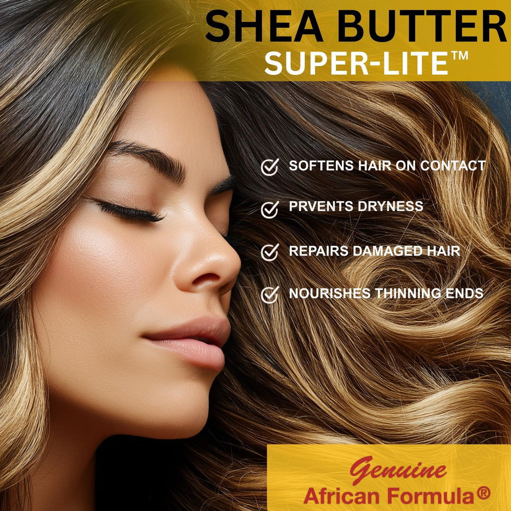 Genuine African Formula Shea Butter Super-Lite Hair Grease – 4oz (118 ml) | Moisturizing & Conditioning