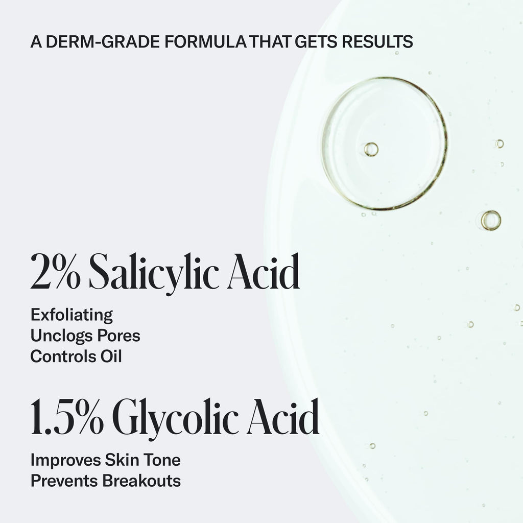 Geologie Acne Control Body Wash – Fresh Eucalyptus, 2% Salicylic + 1.5% Glycolic, 8.4 oz (No Benzoyl Peroxide)