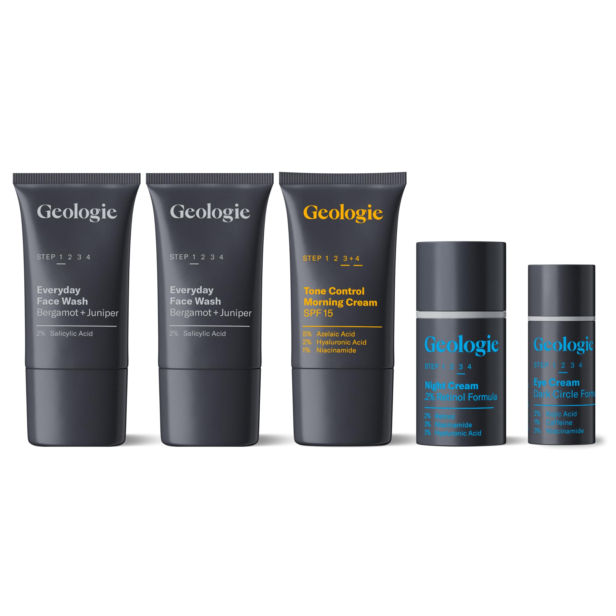 Geologie Complete Skincare Set – 5-Piece Daily Routine for Clear Skin
