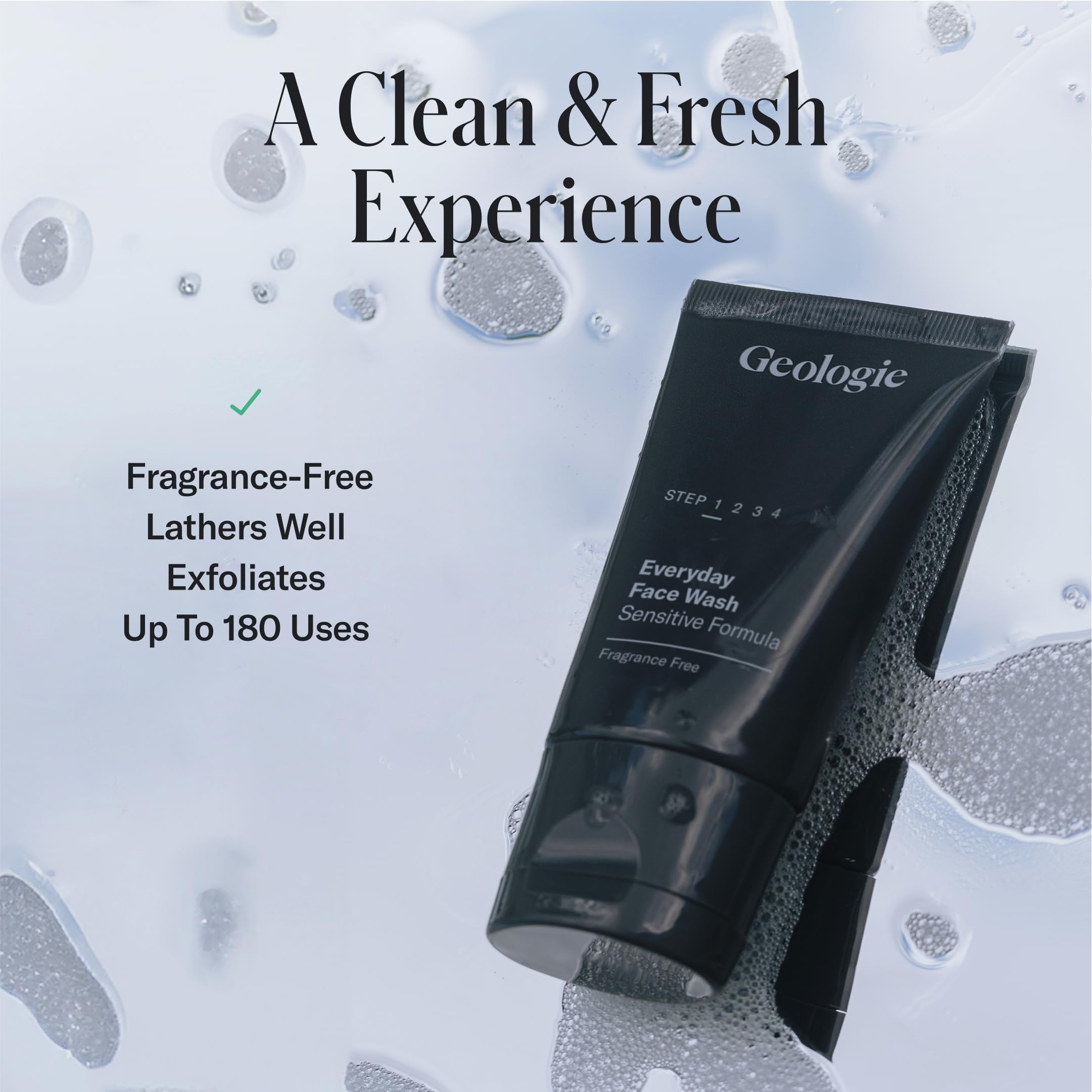 Geologie Daily Face Wash for Sensitive Skin | Fragrance-Free 2-Pack