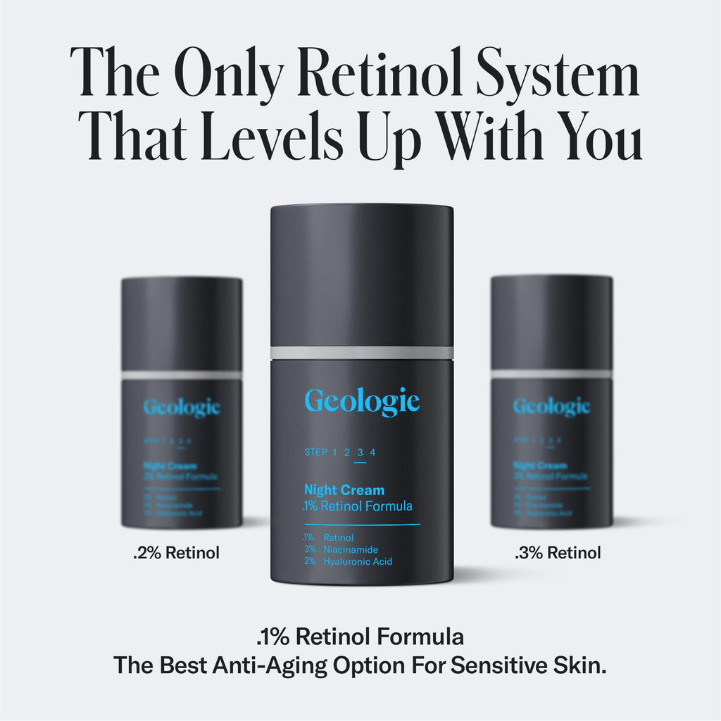 Geologie Retinol Night Cream for Sensitive Skin | Gentle 0.1% Retinol