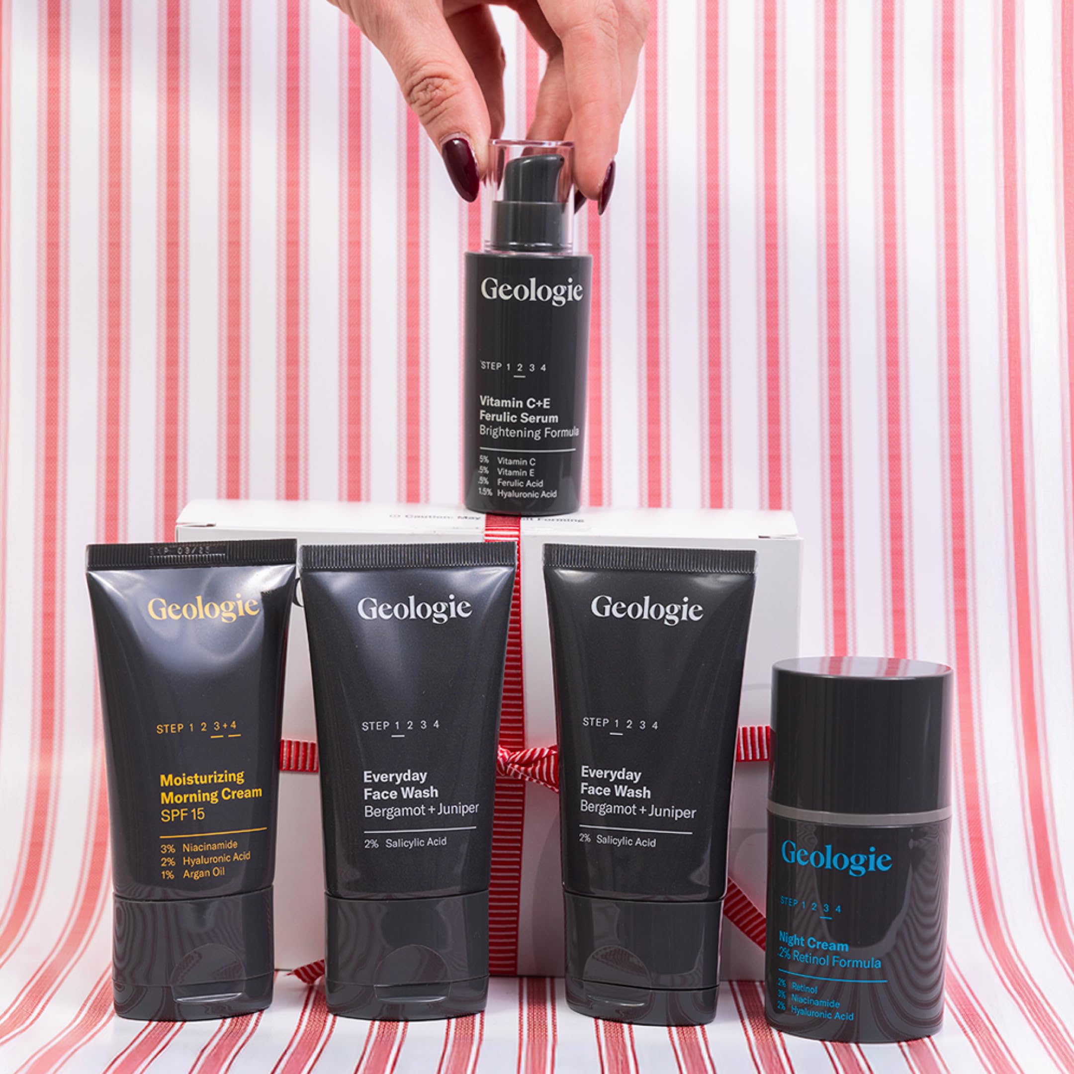 Geologie Skincare Gift Set – 5-Piece Daily Routine for Clear, Healthy Skin