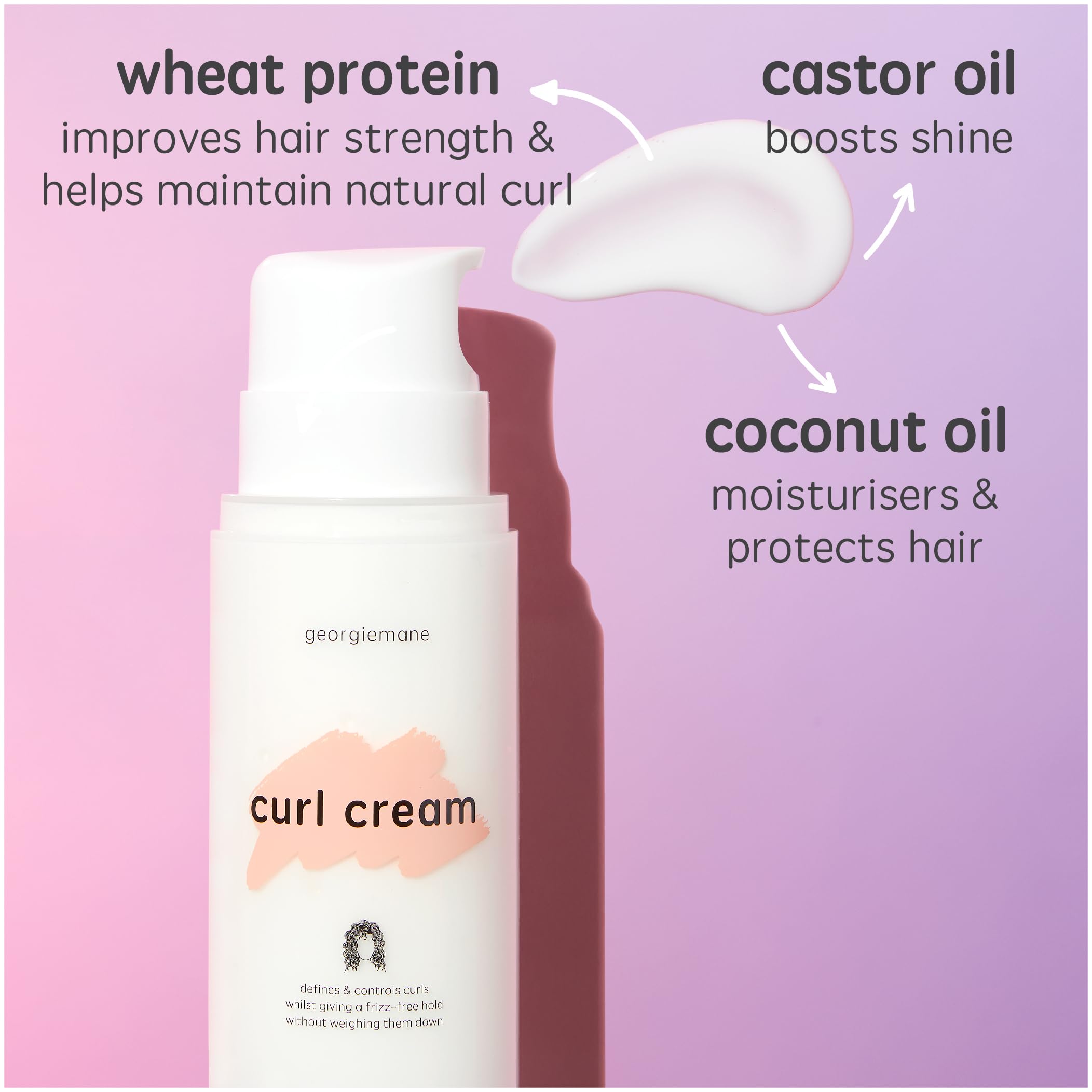 Georgiemane Curl Cream 6.76 fl oz | Define, Moisturize & Hold Curls