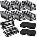 Geosar 50 Set 8-in-1 Travel Manicure Kit – Stainless Steel, Portable Case, Gift for Valentine (Black)
