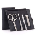 GERMANIKURE 4pc Manicure Set in Black Leather Case – Solingen Germany FINOX Stainless Steel Tools