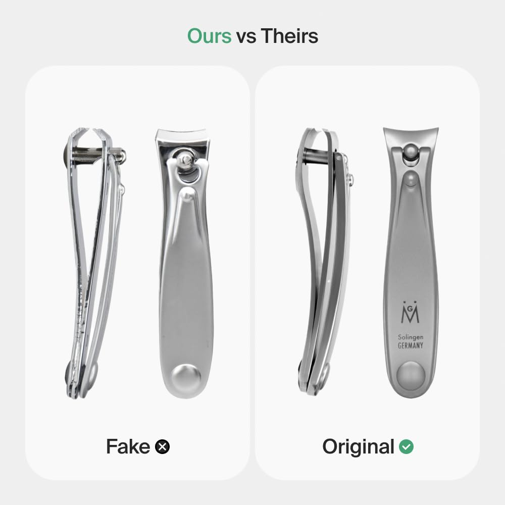 GERMANIKURE Nail Clippers Set – Authentic Solingen Craftsmanship, FINOX Stainless Steel, Black Leather Case