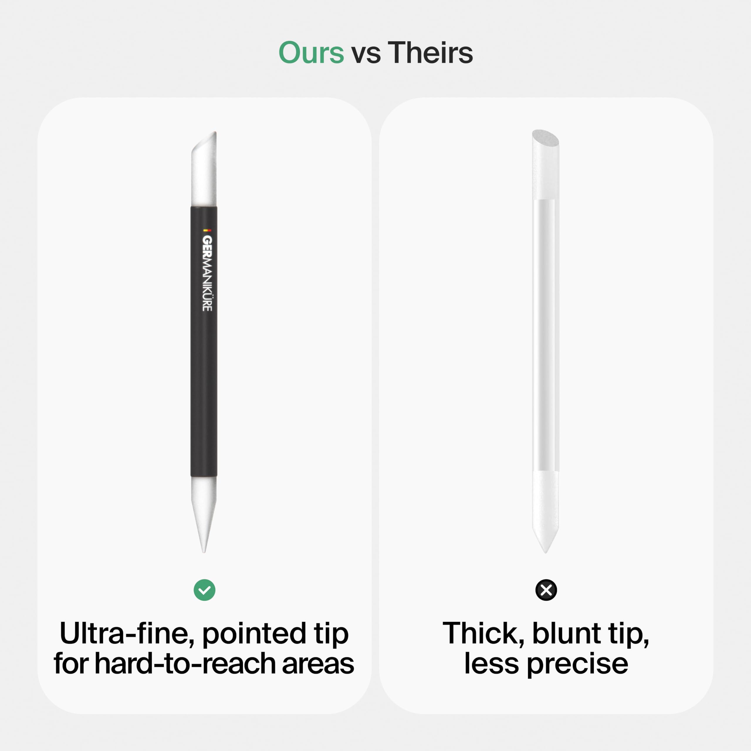GERMANIKURE Grey Glass Cuticle Stick with Suede Sleeve – Ethically Made in Czech Republic