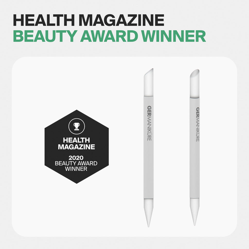 GERMANIKURE Grey Glass Cuticle Stick with Suede Sleeve – Ethically Made in Czech Republic