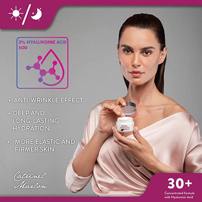 Gerovital Evolution Anti-Wrinkle Cream, 3% Hyaluronic Acid, SOD & GP4G – 50 ml