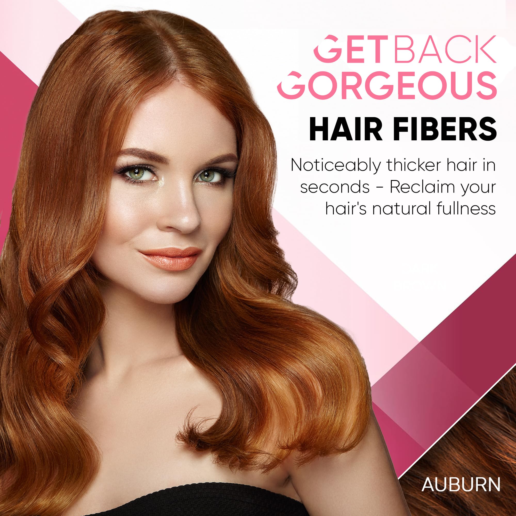 GBG Hair Fibers Auburn 25g | Instant Coverage for Thinning Hair – Get Back Gorgeous
