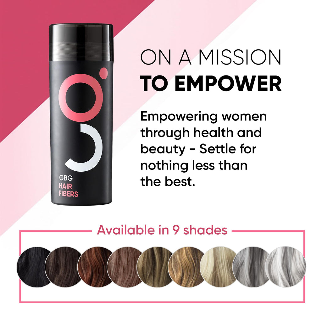 Get Back Gorgeous GBG Hair Fibers - Light Brown, 25g Bottle - Instant Coverage for Thinning Hair & Bald Spots - Cruelty Free