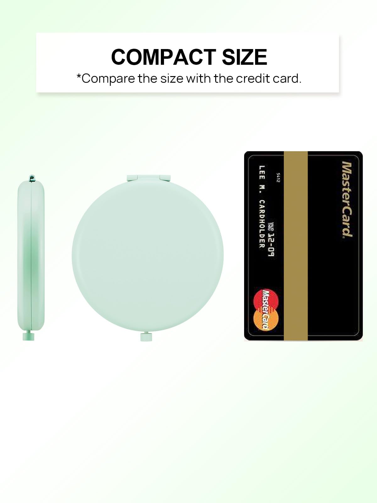 Getinbulk Compact Mirror for Purse – 100-Pack, Double-Sided 1X/2X Magnifying Metal Mirrors (Round, Cyan)