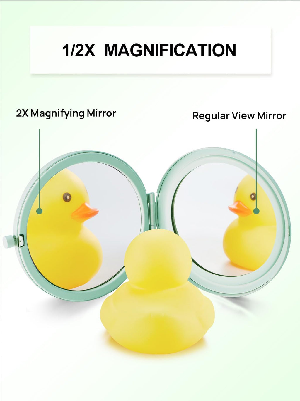 Getinbulk Compact Mirror for Purse – 100-Pack, Double-Sided 1X/2X Magnifying Metal Mirrors (Round, Cyan)