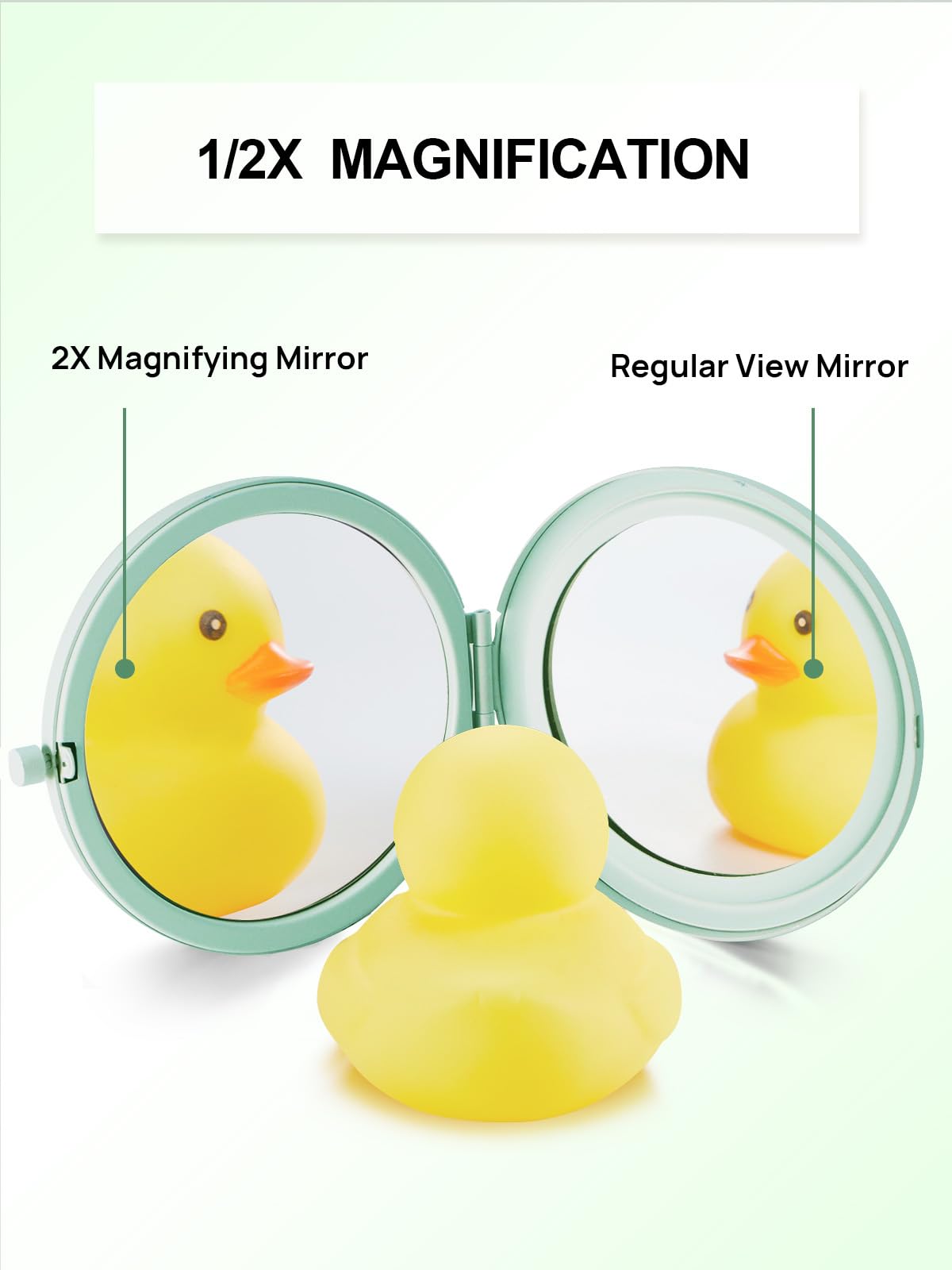 Getinbulk Compact Mirror for Purse – 100-Pack, Double-Sided 1X/2X Magnifying Metal Mirrors (Round, Cyan)